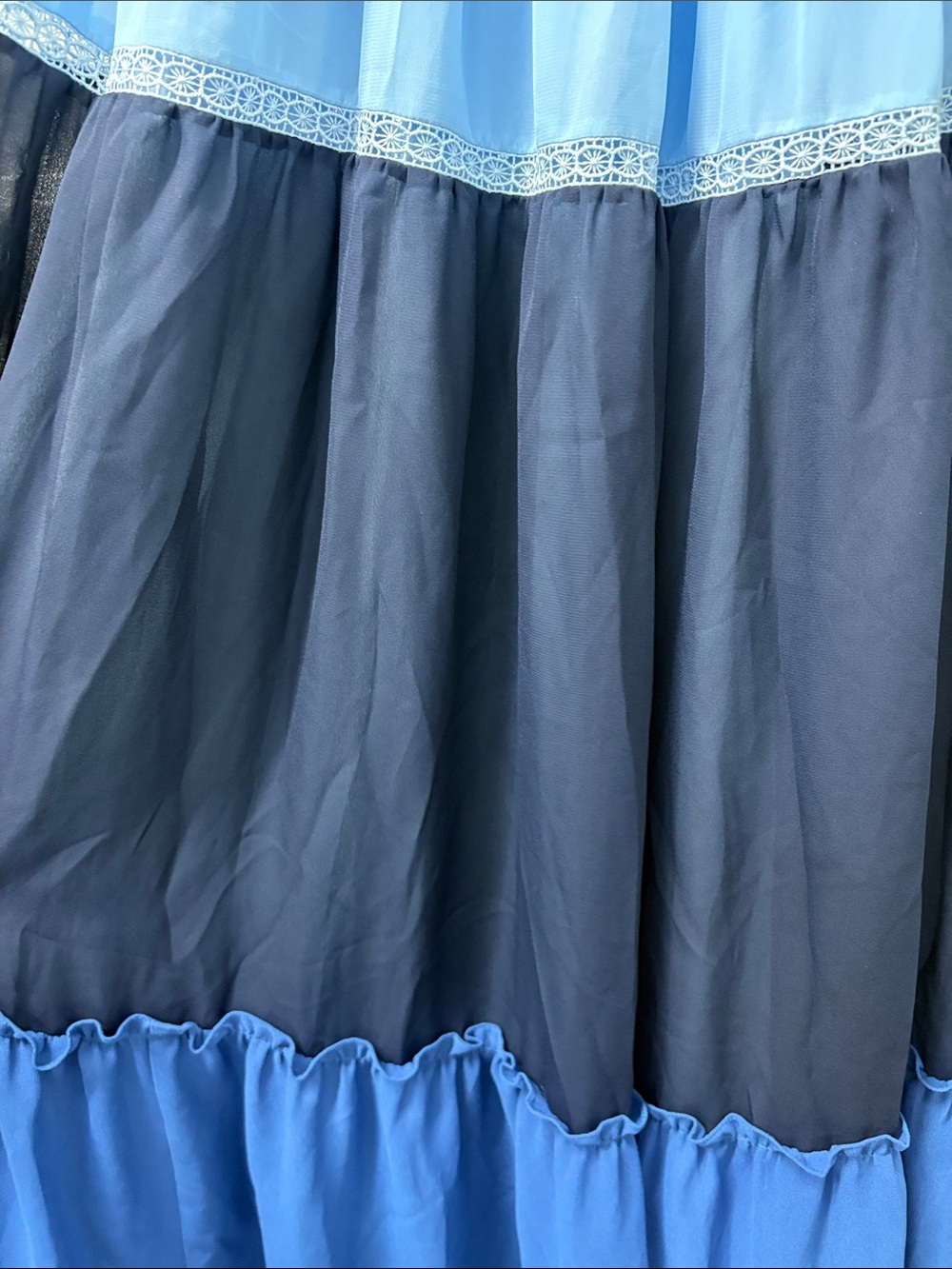 Taylor Light Blue Ruffled Dress - Picture 7 of 9